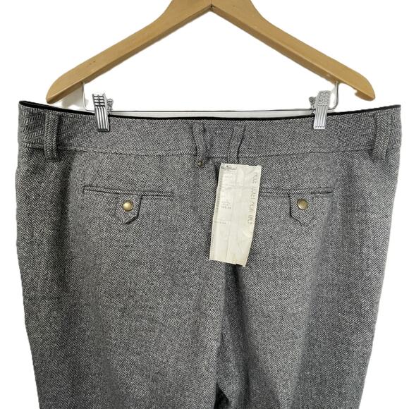 NWT Eddie Bauer Wool Blend Tweed Herringbone Dress Trousers Pants Gray 18 Lined - Picture 4 of 16